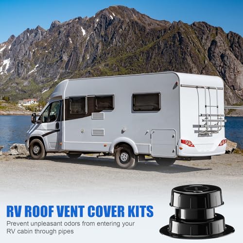 Colingmill Conjunto de 4 kits de cobertura de ventilação de esgoto de teto para trailer com fita de