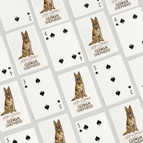 Baraja de Cartas Poker Lantern Press Pastor Alemán miniatura 4
