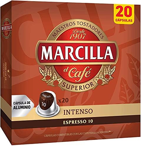 Marcilla Espresso 10 Intenso Aluminium Coffee Capsules- Nespresso®*  Compatible Aluminium Koffie Capsules - 10 Verpakkingen (200 Koffiecups) :  Amazon.nl: Levensmiddelen