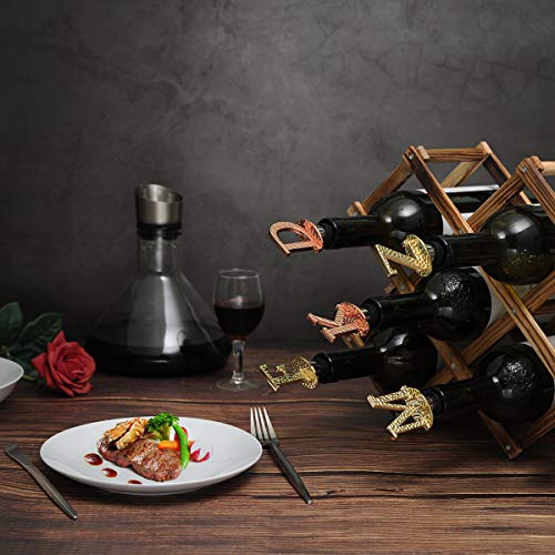 Miicol Initial Letter Wine Stopper, Monogram Hammered Metal, Perfect Wine Gift, Elegance Meets Utility, Wide Used in Kitchen Decor, Bar, Wedding Party, Gold Finish, Letter (A to Z) C