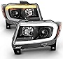 ACANII - For 2011-2013 Jeep Grand Cherokee Black Switchback LED DRL Sequential Signal Projector Headlights Headlamps Set