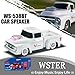 WSTER WS-538 Retro Pickup Truck Bluetooth Replica Speaker – Portable Wireless Car Model Speaker with FM, TWS, LED Party Lights, USB/TF Playback, Built-in Microphone, Type-C, Surprise Gift(White)