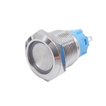1PC Industrial switches, 12mm Metal Push Button Switch, with Wire 1NO1NC 24V 220VBlue,12MM_SELF-Lock_220V