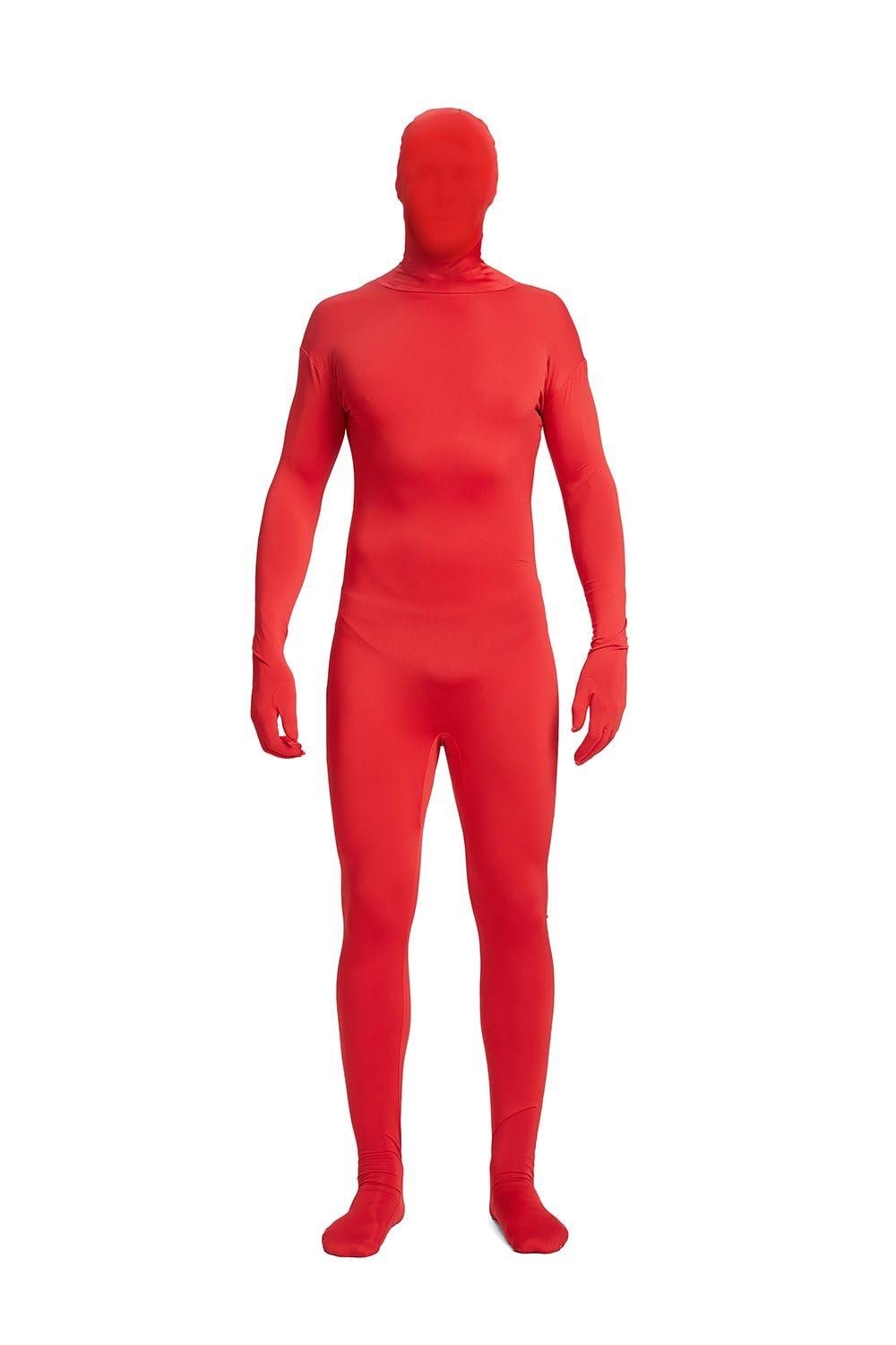 Halloween Mens Red Suit Bodysuit Jumpsuit Superhero Costume Cosplay Zentai Onesie Outfit Mask Dress Up Spandex for Adult