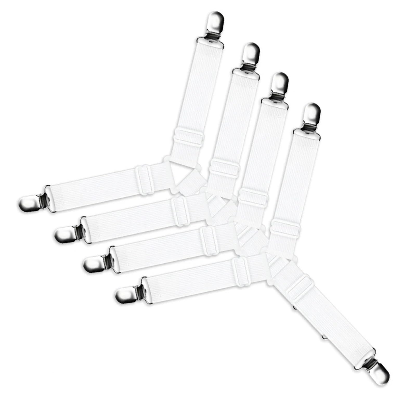 Gbrcen Mattress Straps 12PCS New Triangle Bed Sheet Holders Fitted Sheet Clips Adjustable Sheet Suspenders Mattress Gripper Clips for Bed Mattress Cover for Bedding(White)