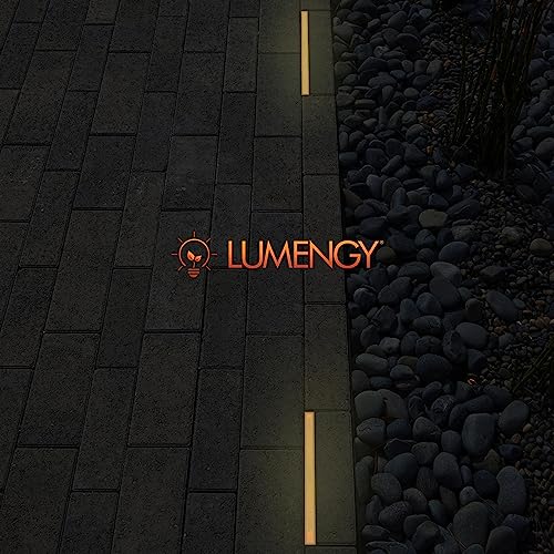 Image of LUMENGY Paver Light Slim 0.5x9 Inch (0.55x8.85), 2700K Warm White, Glare-Free Linear Lighting for Driveways, Walkways and Paver Borders, 12V Hardwired, IP67 Waterproof, Drive-Over Rated