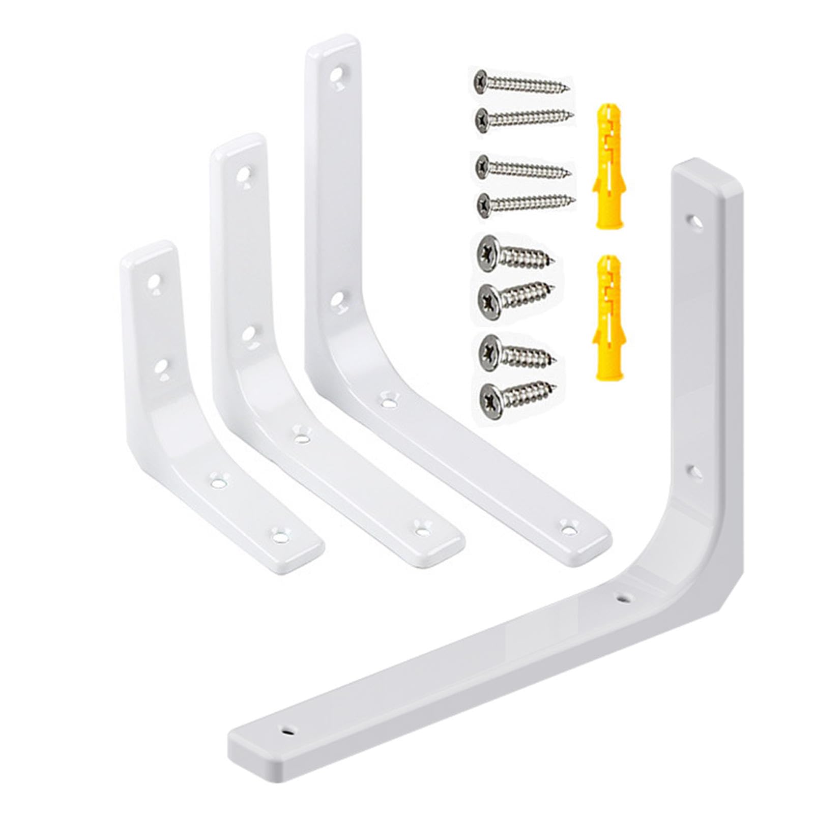 Staffe per Mensole bianche montate a parete,Staffe di supporto per scaffalature Metallo,Connettore supporto per scaffale galleggiante con hardware,Per casa/cucina,2Pezzi ,300*250mm/15.7*11.8in