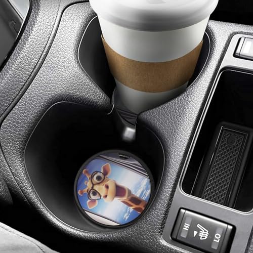 Juego de 4 Posavasos para Auto con Giraffe Wearing Glasses miniatura 6