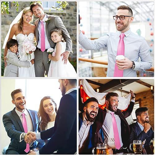 Image of Luckyvestir Mens Tie Solid Satin Neck Ties 3.15'' Formal Necktie for Wedding Business Christmas Father's Valentine's Day Gift