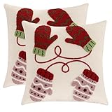 LUOYEHK Juego de 2 fundas de almohada navideñas de 18 x 18 pulgadas, fundas de cojín bordadas para sofá o cama