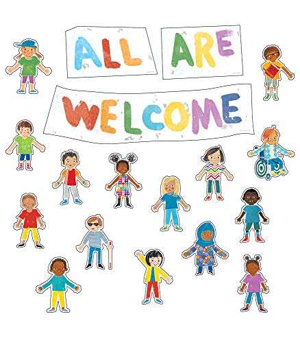 Carson Dellosa All are Welcome 39PC Bulletin Board Set, Multicultural Wall Art for Back to School Decorations, Chalkboard, Teacher Supplies, and Classroom Decor