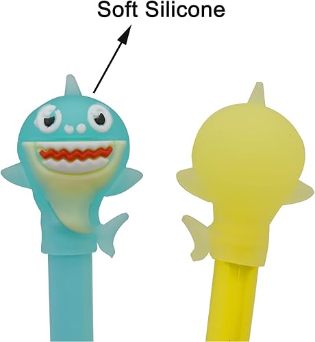 Miniatura 7 de Maydahui 12 bolígrafos de gel de tiburón de dibujos animados, lindos bolígrafos de pez delfín, tinta negra para estudiantes, papelería, suministros