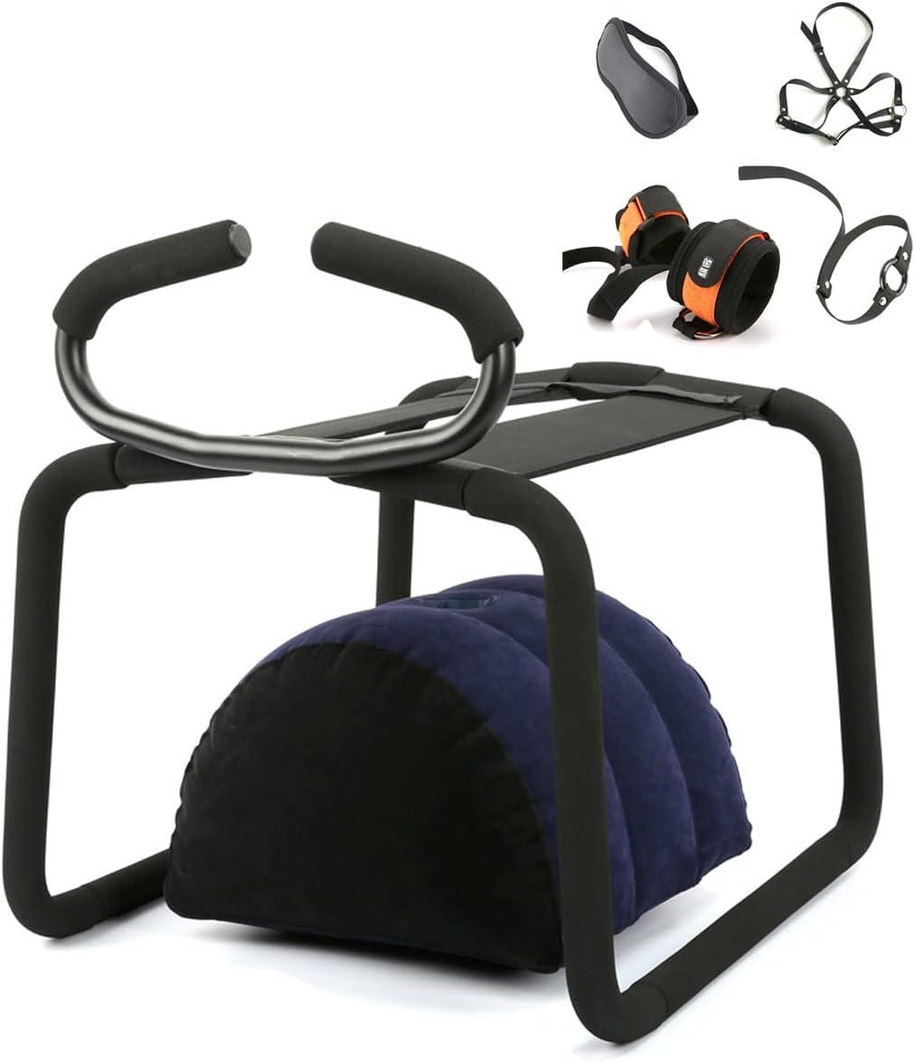 Sex Furniture, Sex Chair Positions Bouncing Mount Stools, Weightless Love Position Aids Chair with Handrail Novelty Toy for Couples Adult Games Gift