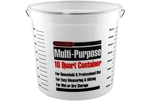 Leaktite Concrete Mixing Bucket with Reinforced Rim, 10-Quart Capacity