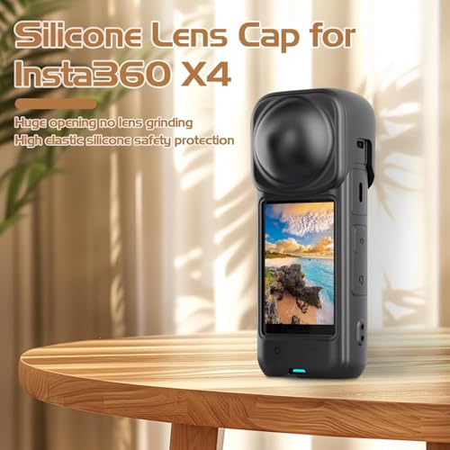 Image of Action Pro Silicone Lens Cover, Anti-Scratch Silicone Lens Cap Compatible with Insta360 X4 (Black)