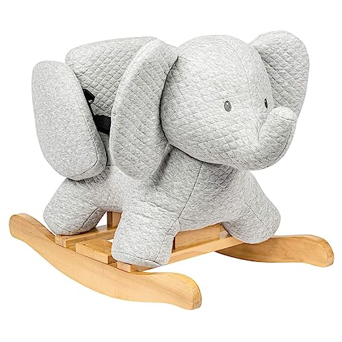 Nattou Rocking Horse Animal for Children, Tembo The Elephant, 10-36 Months, 25″x13″x18″ in (64 x 34 x 46 cm), Grey, 929141