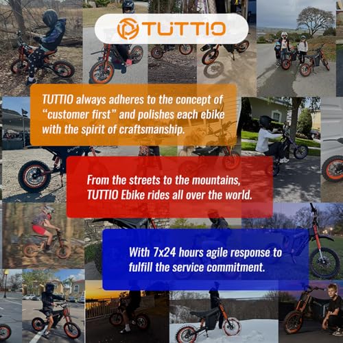 Tuttio Soleil01 Electric-Dirt-Bike for Teens Adults, 14″/12″ Fat Tire 2000W 37MPH Electric-Motorcycle with 48V 21AH Battery Ebike 200NM Hydraulic Brakes Mountain Off-Road EBike