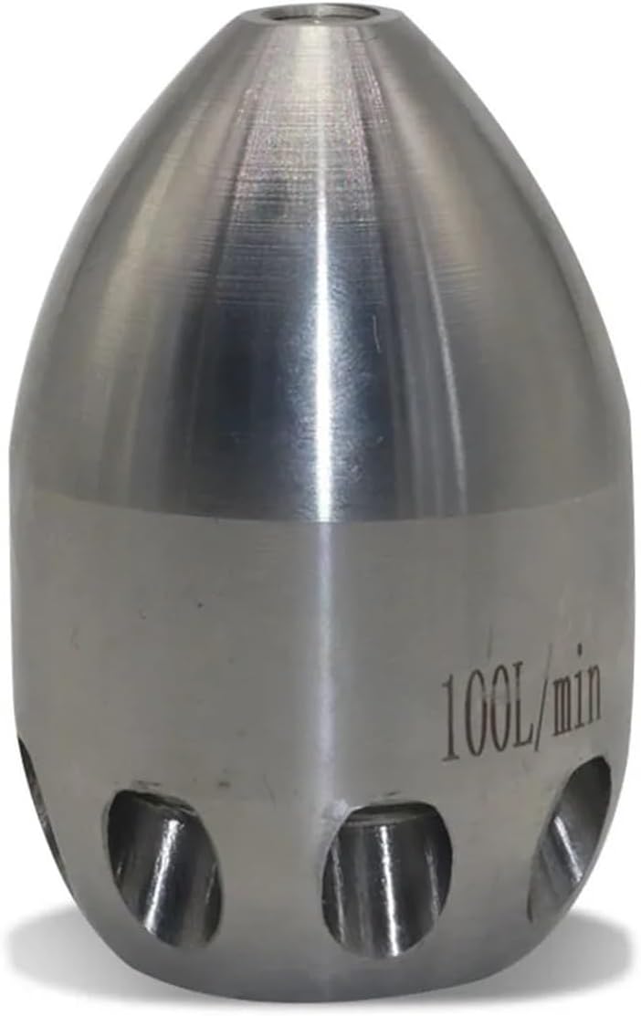 Industrial Machinery High-pressure Nozzle, 30mm/1.18inch Inner Thread, Front 1 Hole Rear 8 Holes, 100L/min, High Pressure Cleaning Machine Nozzles