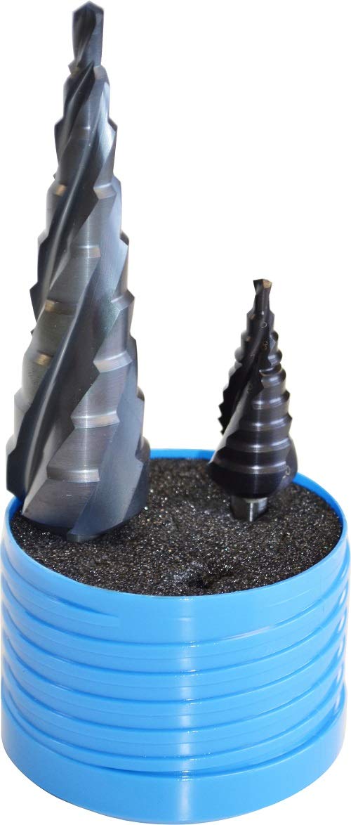 Punta a spirale scanalata, 4 tagli, rivestimento TiAIN HSS, 2 pezzi