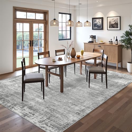 zesthome 5x7 Area Rugs, Modern Washable Rug, Non-Slip Rugs for Living Room, Stain Resistant Abstract Rugs, Ultra-Thin Indoor Area Rug 5x7, Home Decor Grey Rug