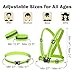 RUISHYY Reflective Running Gear Reflective Vest & Reflective Armband & Reflective Belt 3 Pcs Set, High Visibility Reflective Gear Night Cycling Walking Safety Vest Straps for Men Women Kids (Green)