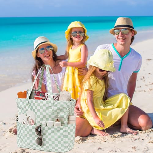 Image of LEDAOU Large Beach Tote Bag Women Waterproof Sandproof Zipper Beach Tote Bag for Pool Gym Grocery Travel with Wet Pocket | Sandproof