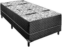 Cama Box Solteiro Conjugada Unyco D28 Ortopédico Preta