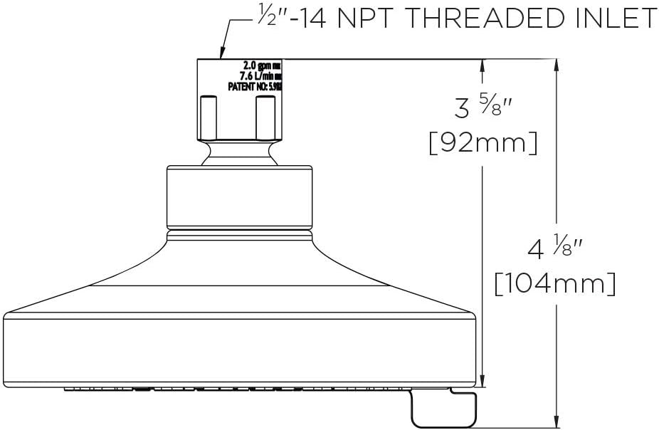 Speakman S-6000-MB-E2 Vector Multi-Function Matte Black, 2.0 GPM Adjustable Shower Head