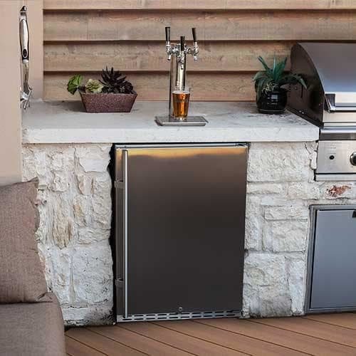EdgeStar Full Size Triple Tap Built-In Outdoor Kegerator - Stainless Steel