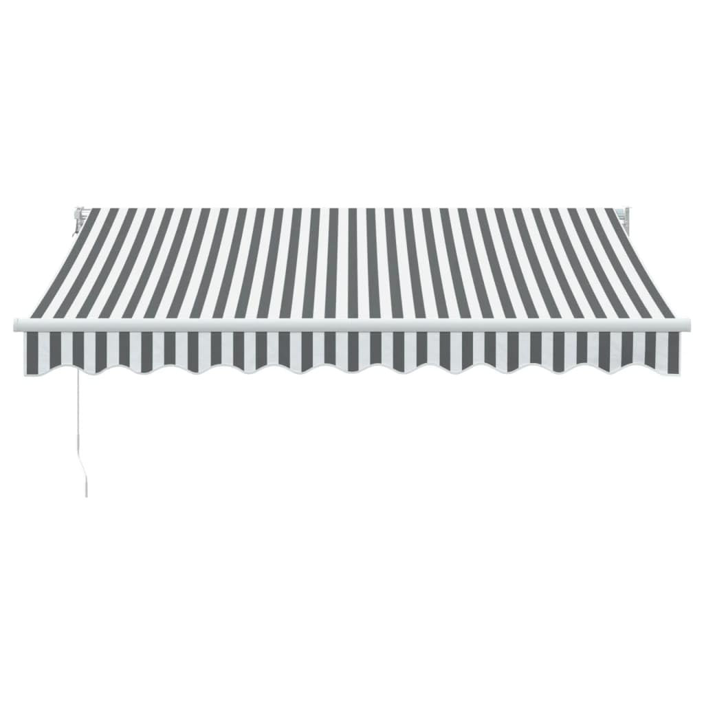 Markiza zwijana, antracytowo-biała, 3 x 2,5 m, materiał odporny na promieniowanie UV i rama aluminiowa, ramię przegubowe na taras, balkon, do ogrodu, gastronomii, ochrona przed słońcem