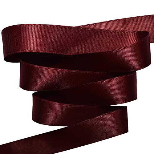 Image of Morex Ribbon 08816 /50-277 Double Face Satin Ribbon, 3 /8 inch x 50 Yd, Burgundy