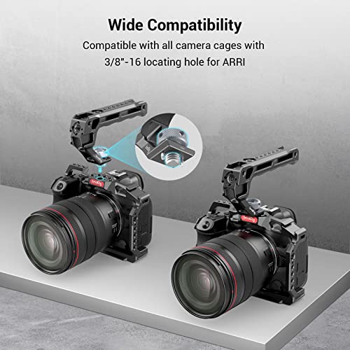 Smallrig Top Handle With 3/8"-16 Locating Holes For Arri Grip For Camera Cage, Universal Video Rig With 5 Cold Shoe Adapters To Mount Dslr Camera With Microphone/ Led Light/ Monitor - 3765 #TOP1