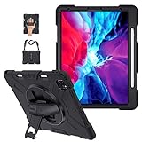 iPad Pro 12.9 Case 2020 4th Generation with Pencil Holder, Military Grade 15ft Drop Tested Silicone...