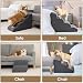 EHEYCIGA Hundetreppe für Kleine Hunde 30 cm Hoch, Haustiertreppe für Sofa Bett, Treppe für Hunde aus Hochdichtem Schwamm, Hunderampe mit Waschbarem Bezug und Rutschfestem Boden, 2 Stufen, Grau