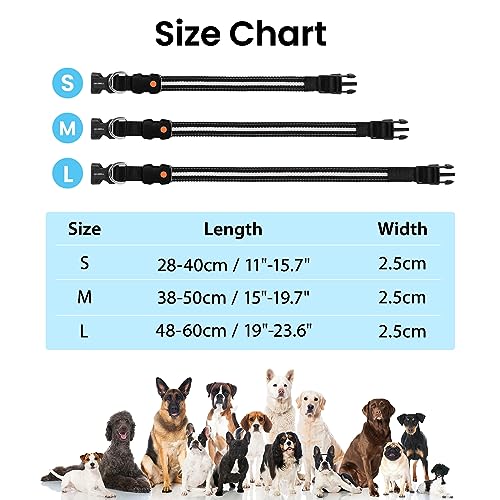 MASBRILL Hundehalsband Leuchtend Aufladbar, Hund 7 RGB Farbwechsel mit 8 Leuchtmodi, Verstellbare LED HundeHalsband Wasserdicht für Kleine Mittlere Große Hunde Leuchtendes Halsband, Schwarz M