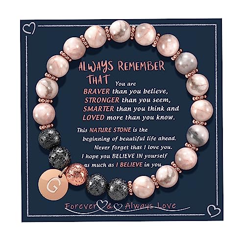 Image of Btysun Initial Bracelets for Women, Graduation Gifts for Daughter Her Teen Girls Gifts Trendy Stuff Stocking Stuffers Letter A-Z Beaded Bracelet Sister Mom Birthday Gift Female Christmas Jewelry