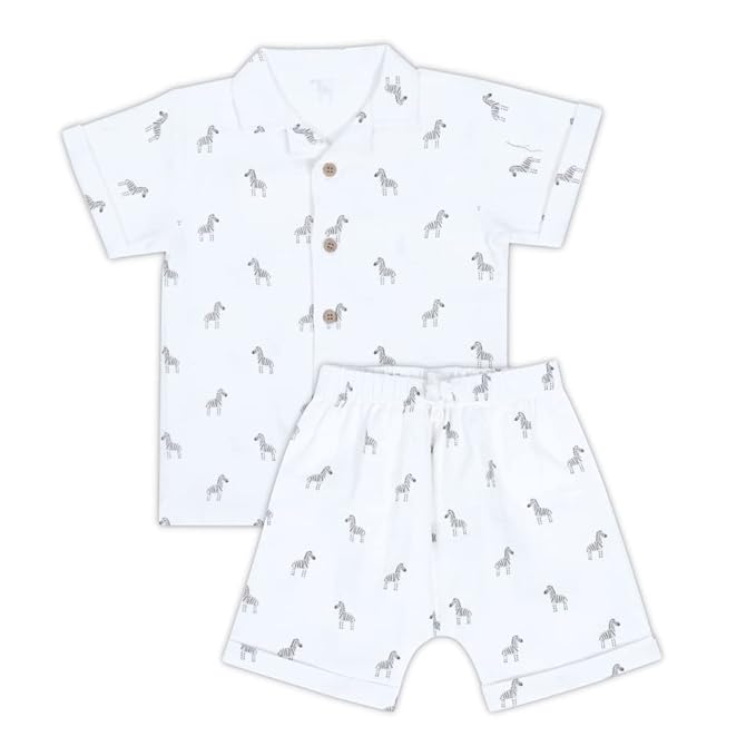 haus & kinder 100% Cotton Baby Boy Dungaree with Full Sleeve Tshirt