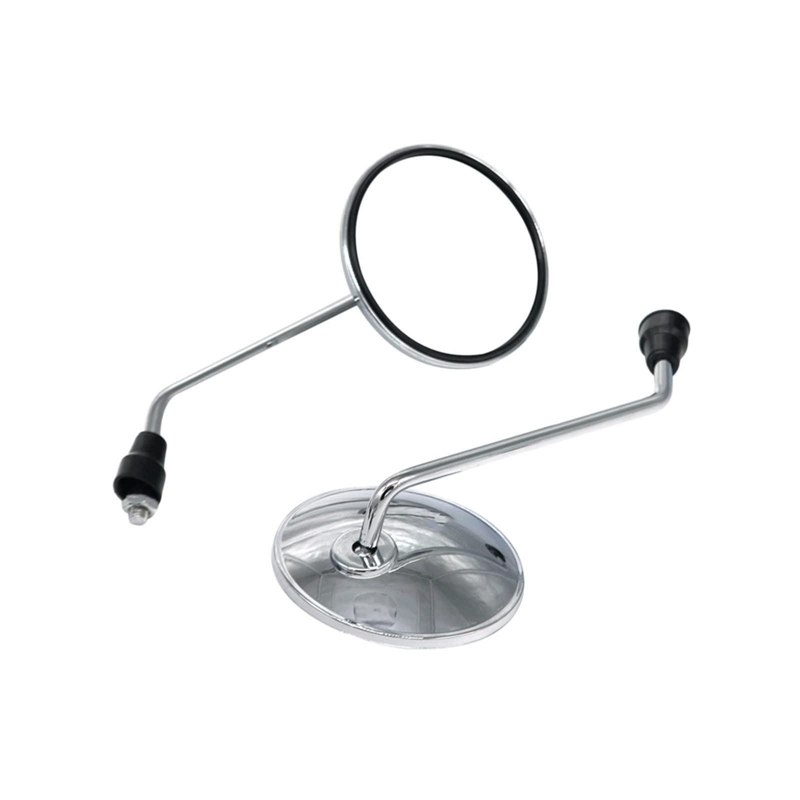 Specchietto retrovisore 8mm Rotondo Universale per Motocicletta Argento specchietto retrovisore per Bicicletta elettrica specchietto retrovisore Laterale per ciclomotore