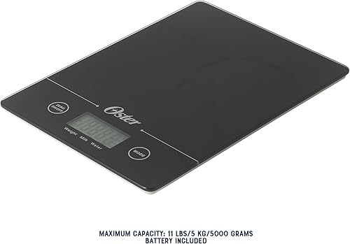 Miniatura 3 de Oster Gridley - Báscula digital de cocina, báscula de alimentos de alta precisión de 11 libras con pantalla LCD, función de tara, medición de gramos