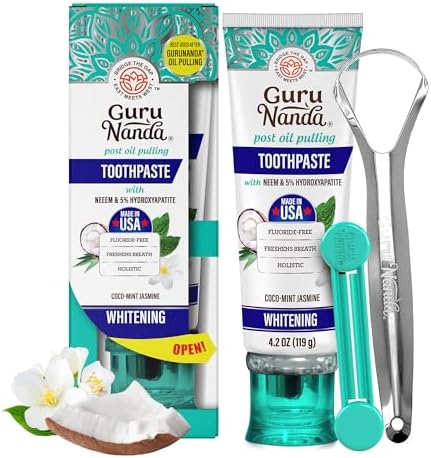 GuruNanda Hydroxyapatite Toothpaste, SLS & Fluoride Free, Whiteni...