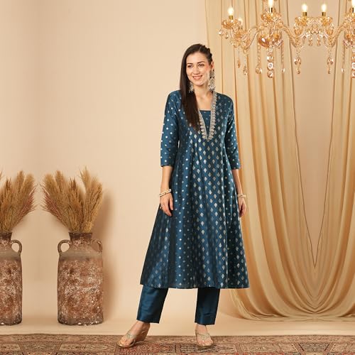 Image of Globus Women Kurta Set (GS569846 Maroon S)