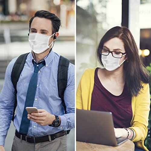 Image of Wecolor 100 Pcs White Masks, Disposable Face Mask, 3 Ply Protection Masks
