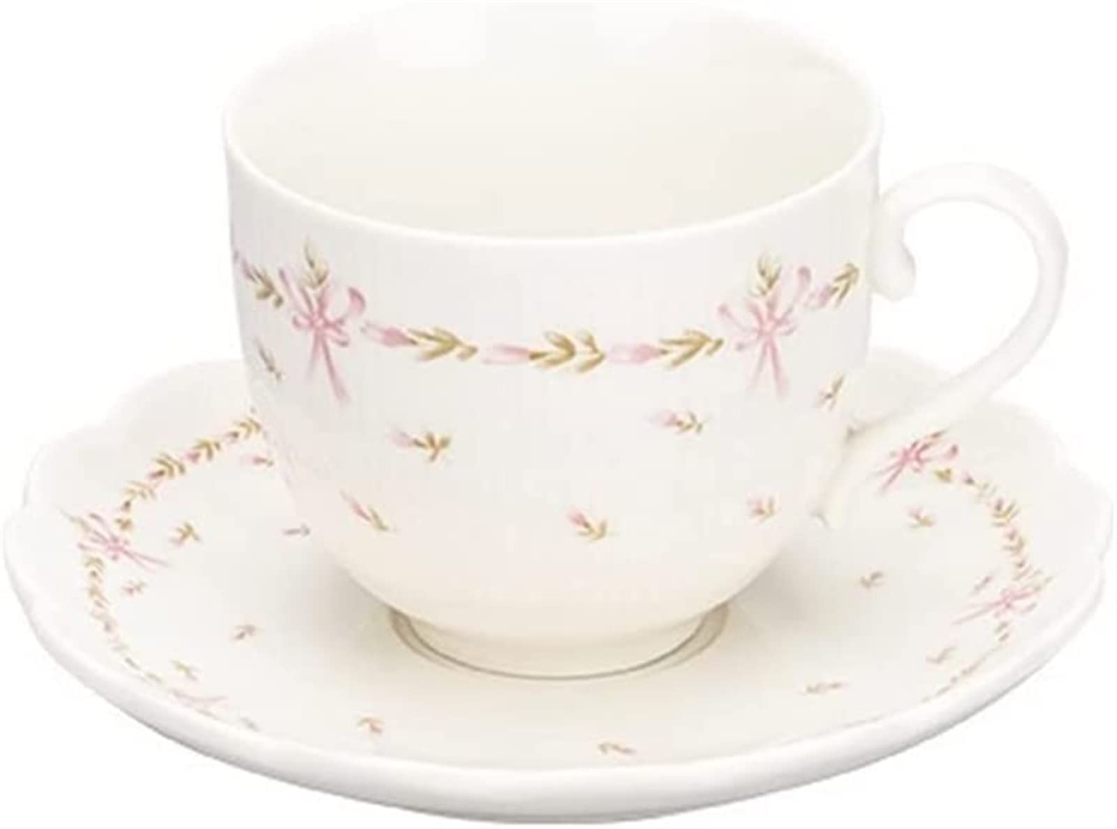 YNIYUJKL 250Ml European-Style Flower Tea Cup With Saucer Ceramic Coffee Cup Set Couple Breakfast Milk Cup Dessert Plate Heat-Resistant Coffee Cup