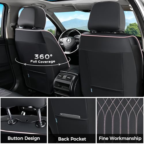Image of FLORICH Car Seat Covers Front Seat, Leather Seat Covers for Cars, Waterproof Car Seat Protector Breathable, Front Seat Covers for Cars, Automotive Seat Covers Universal Fit for Most SUV Pick-up Truck