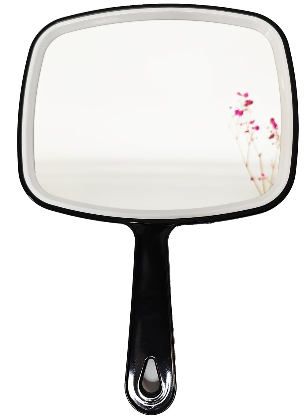 Stianiiie Espejo de Mano Multiusos Espejo de Mano de reflexión sin distorsión Espejo de peluquería de peluquería de peluquería Espejo de Mano de Montaje en Pared Grande con Mango Cuadrado Negro