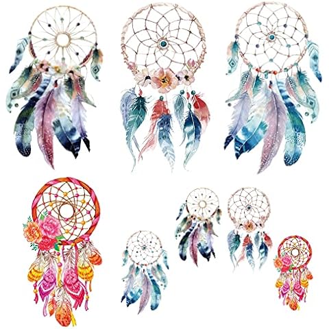 Woohome 8 PCS Colourful Dream Catcher Patches Cover