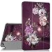 Hocase Galaxy Tab A 10.1 (2019) SM-T510/SM-T515 Case, PU Leather Case with Cute Flower Design, Tri-Fold Stand Feature, Hard Back Cover for Samsung Galaxy Tab A 10.1-Inch 2019 - Burgundy Flowers