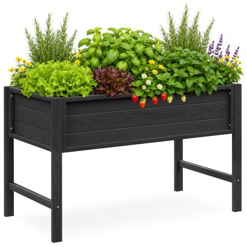 YEFU 48 Raised Garden Bed with Legs HIPS Outdoor Garden Bed Black