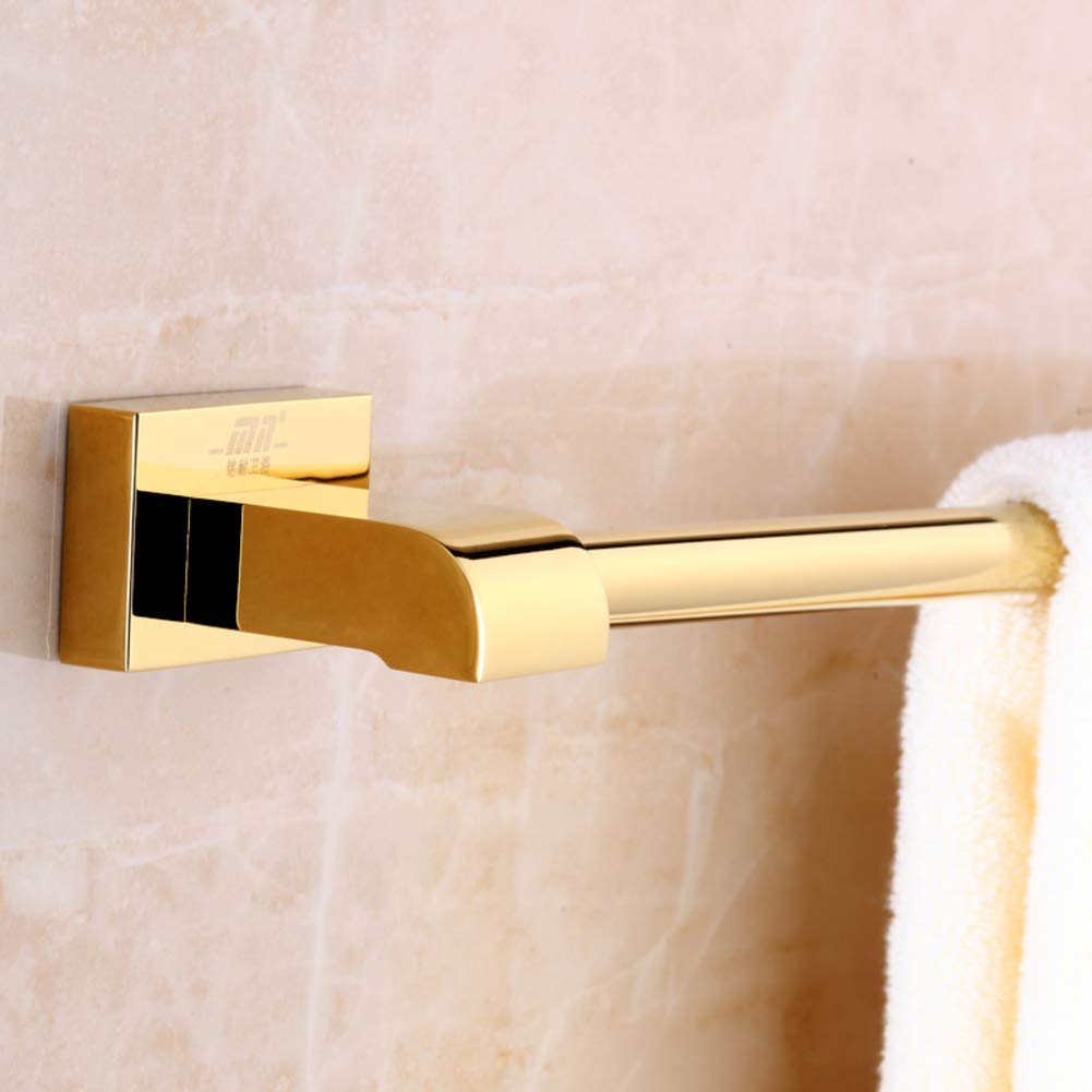 Portasciugamani Europeo Tutto in Rame,Portasciugamani Unipolare Oro,Portasciugamani con Superficie Spazzolata Antiruggine Antisbiadimento per Ufficio.Punch Free/K/40Cm(16Inch)