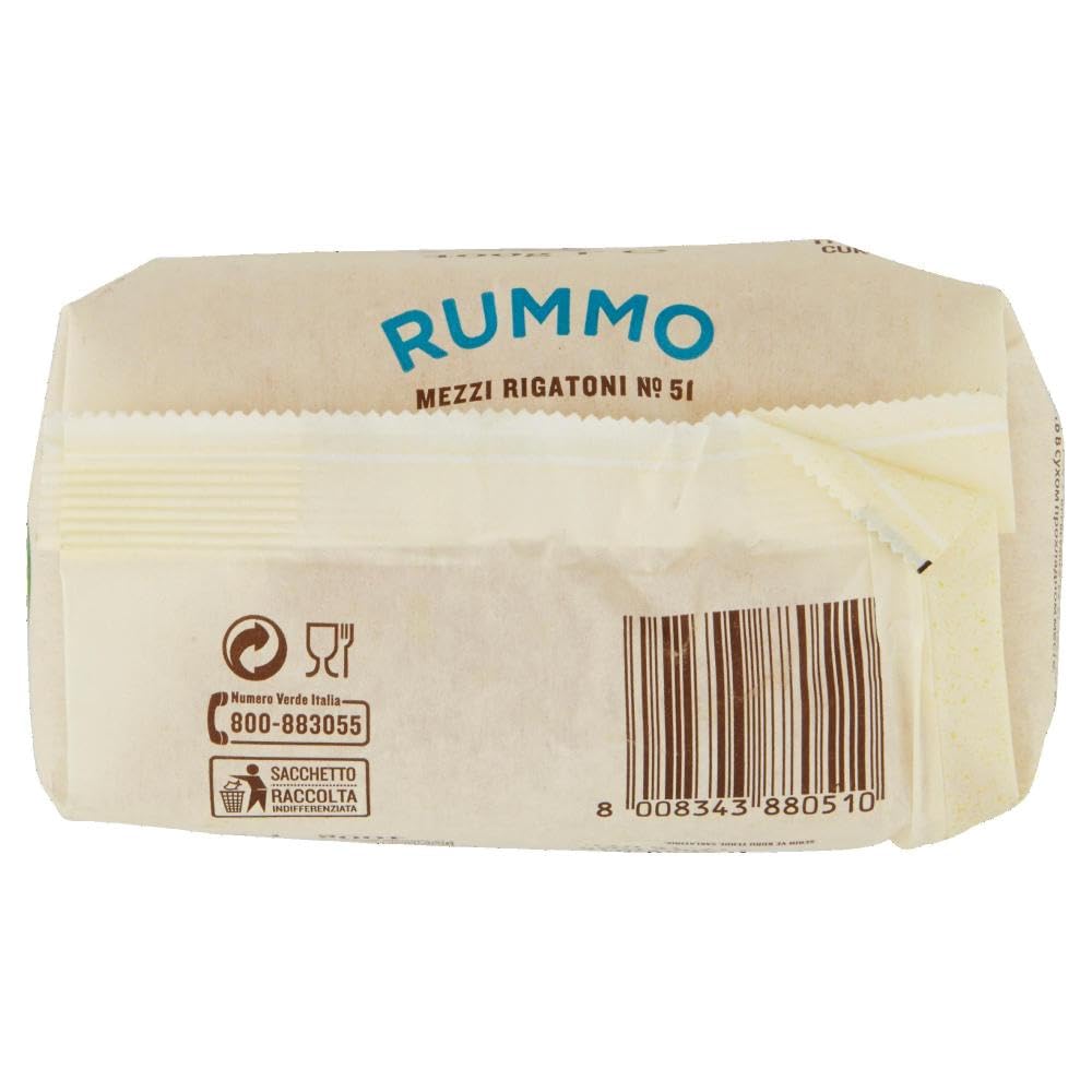 Rummo Glutenfreie Pasta Mezzi Rigatoni,Nudeln Senza Glutine 36 x 400g + Beni Culinari Kostenloser Schlüsselanhänger